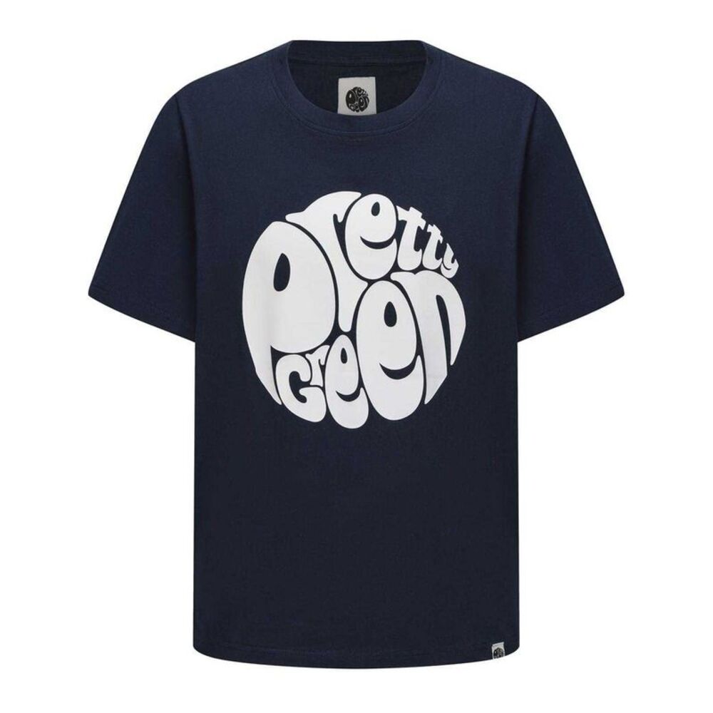 Pretty Green Mens Logo Cotton T-Shirt / Navy